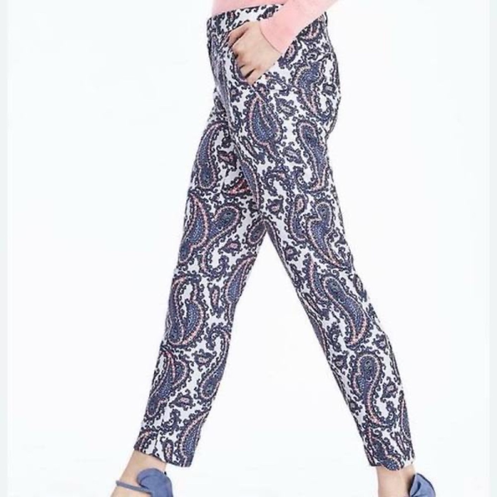 Banana Republic Avery Blue Paisley Print Pants
